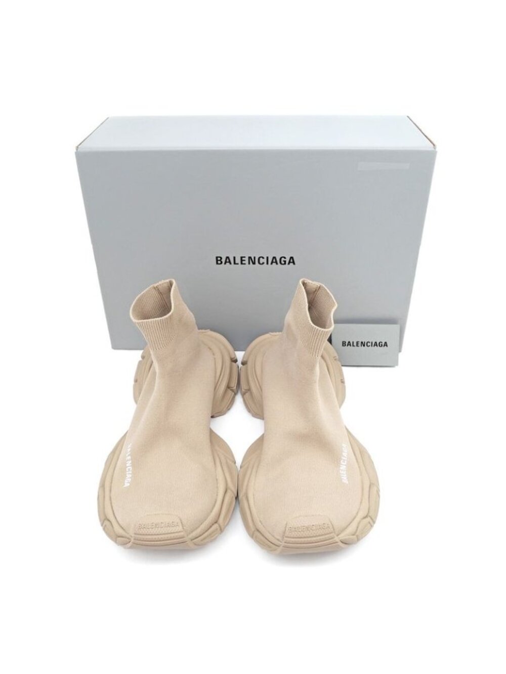 Balenciaga 3 XL Knit Socks Sneakers Beige Size 28.5 Shoes - Picture 10 of 10